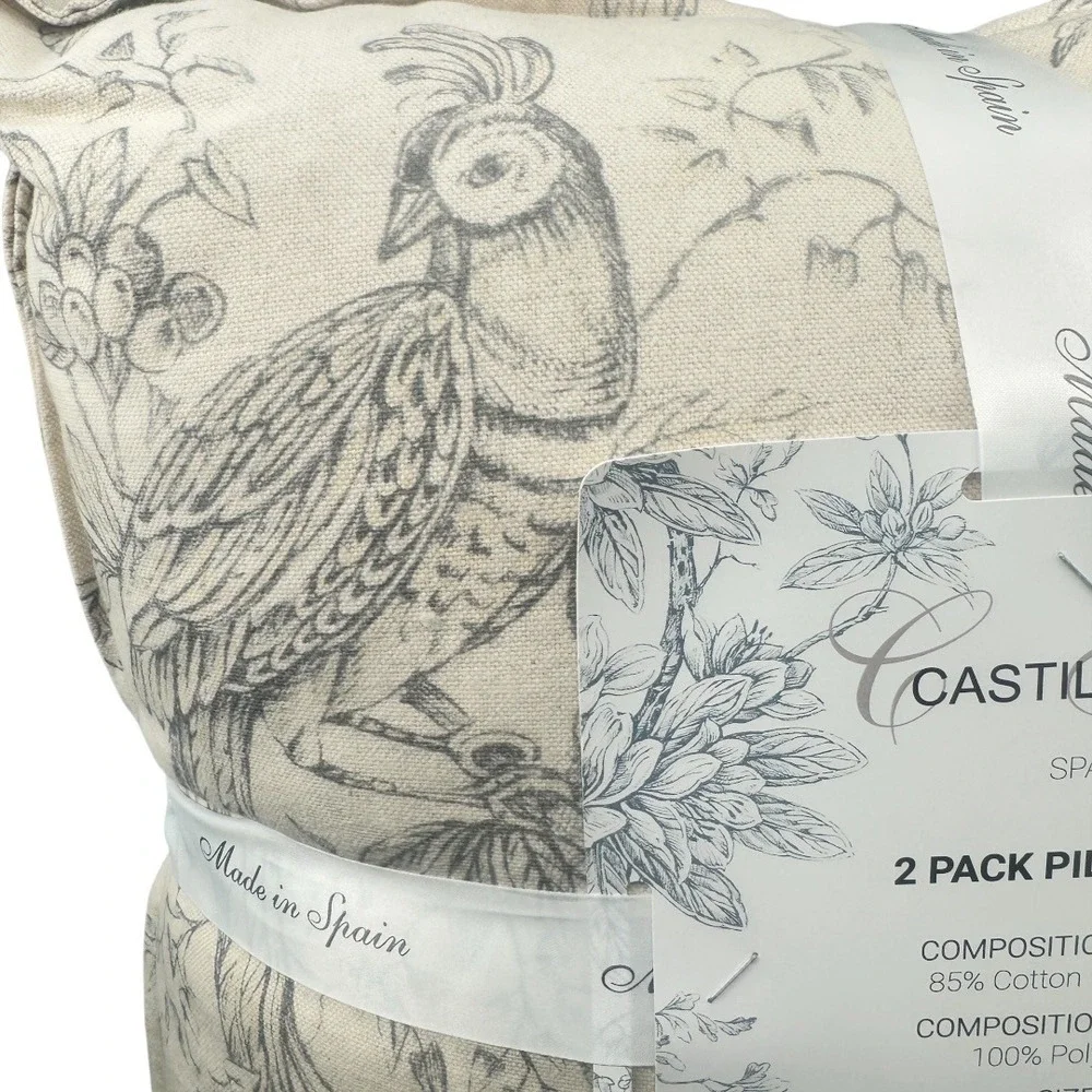 Castilla Textil 20x20 Linen Blend Throw Pillows 2 Pack Neutral